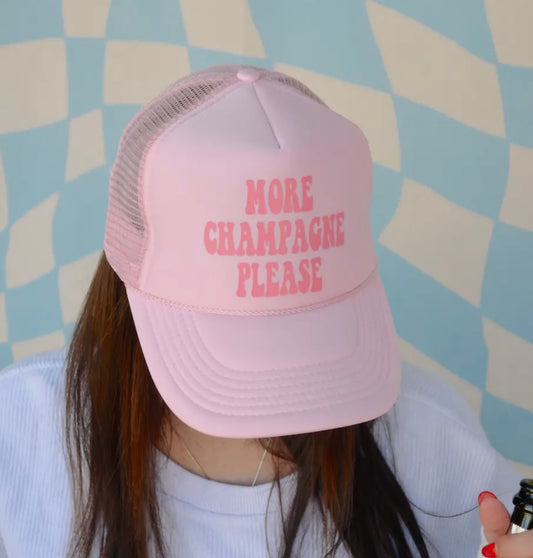 More Champagne Please Trucker Hat | Pink