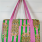 Quilted Duffle Bag | Pink/Green Tiger