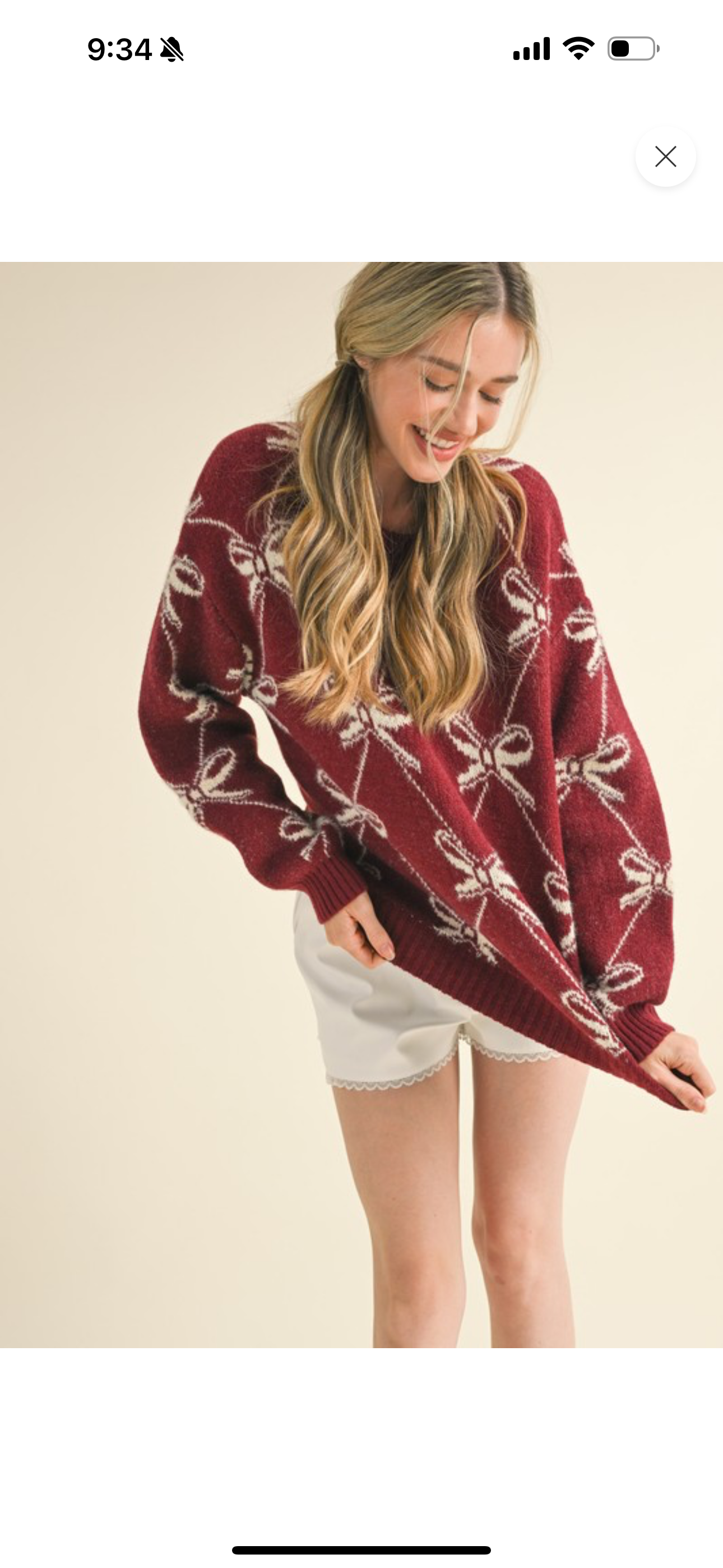 Burgundy Bow Sweater