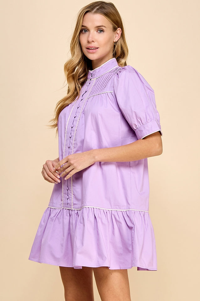 The Morgan Mock Neck Dress | Lavender