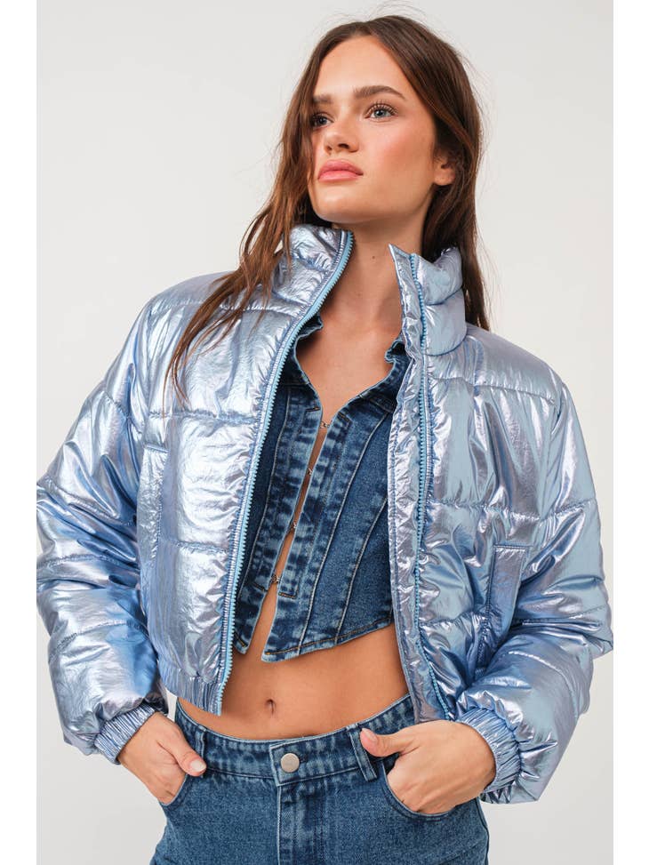 Crystal Blue Puffer Jacket