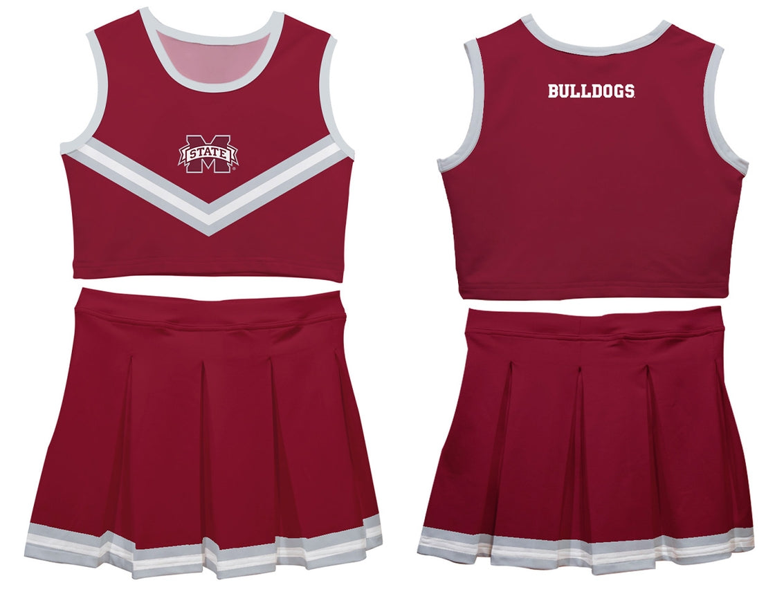 MSU Bulldogs Maroon Sleeveless Cheerleader Set