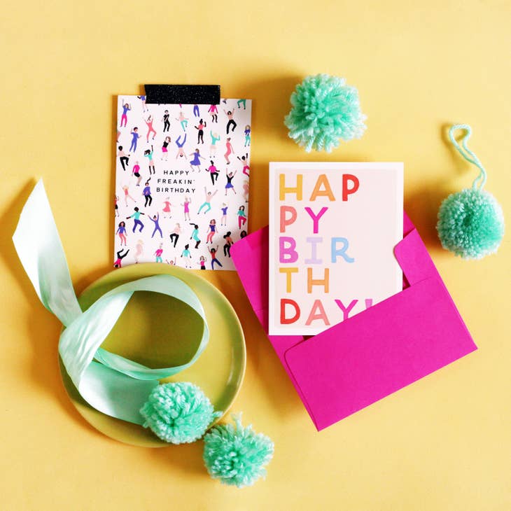 Rainbow Block Letter Card / Birthday Card