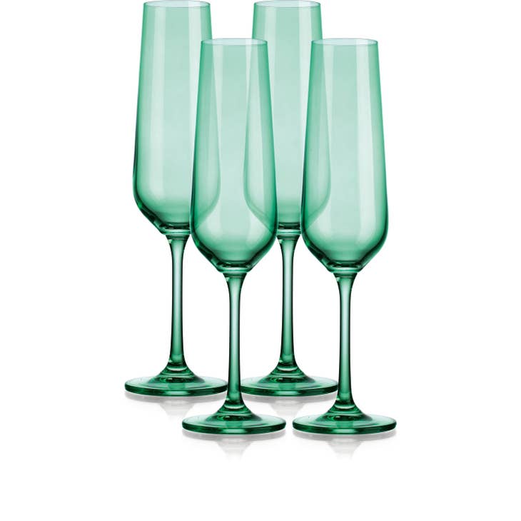 Green Champagne Flute