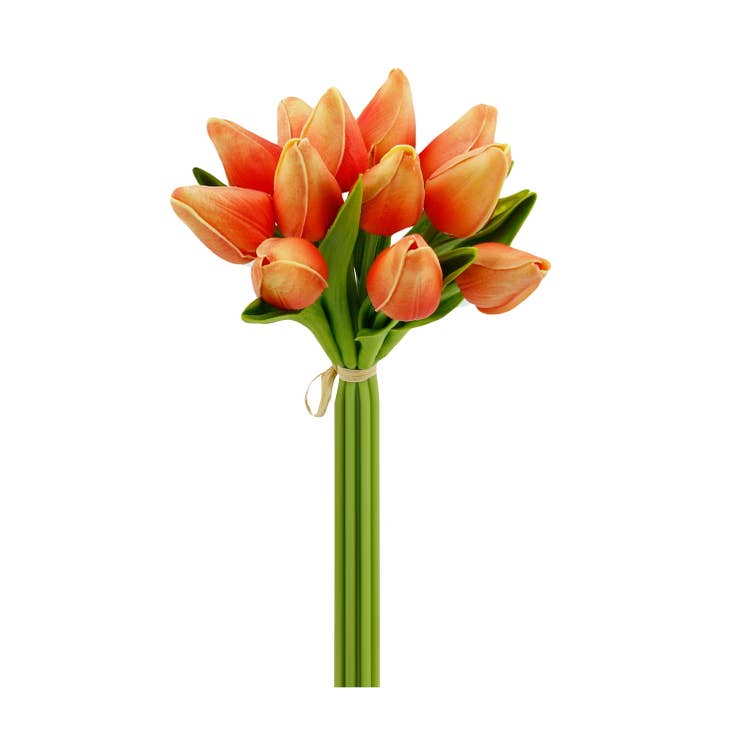 Silk Tulip Bud Bouquet | Sunrise Orange