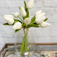 Silk Tulip Bud Bouquet | White
